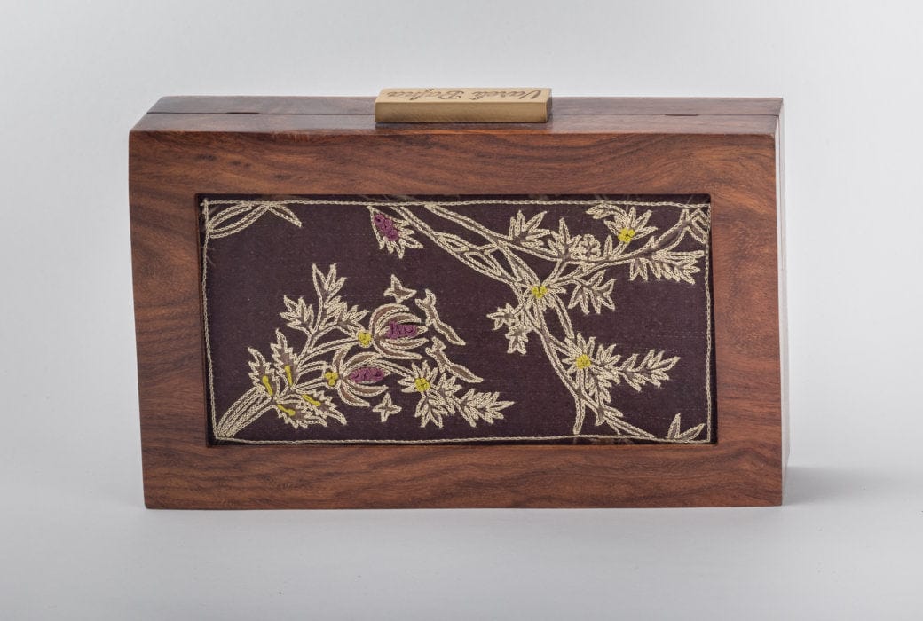Brown Blossom Clutch