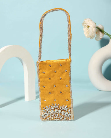 The Happy Handbag Women Pearl Clutch Silk Saree Mobile Pouch Waist Clip  Ladies Phone Purse for